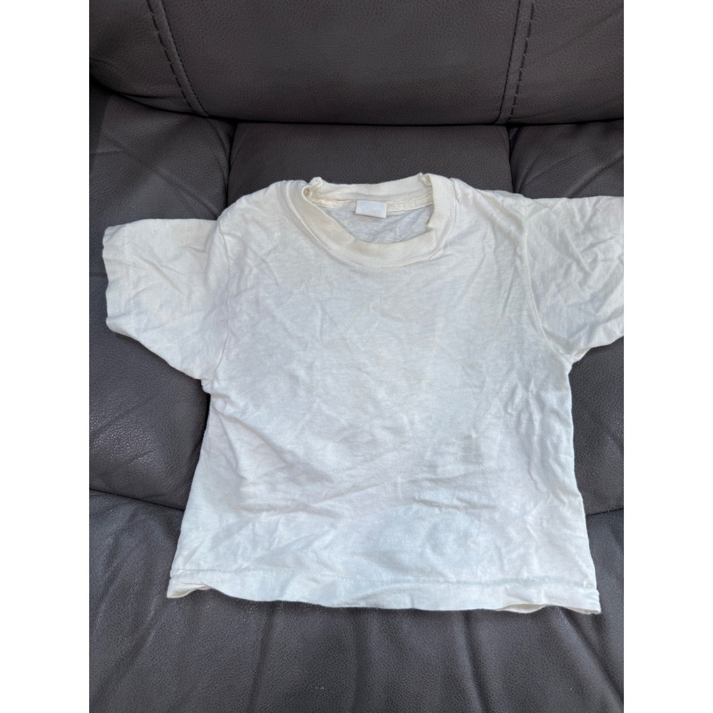 Vintage Fruit of the Loom White Single Stitch T-Shirt Kids Size 4 Made in USA